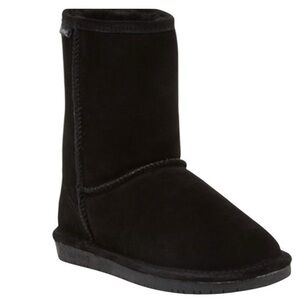 Bearpaw Emma Short Boots sheepskin/wool blend lining, black, size 7